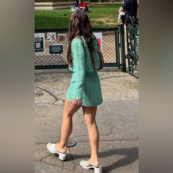 Alexis Women's Green Galena Jacket and mini skirt set - Picture 5 of 8